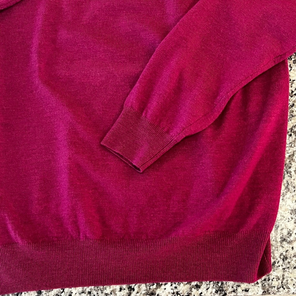 Peter Millar Sweater Mens XXL Plum V-Neck Pullover 100% Merino Wool - Picture 5 of 7